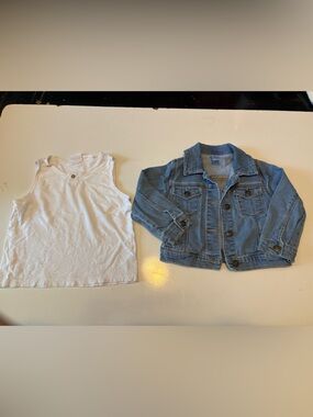 24 Months Carters denim Jacket and Tank top shirt Zara Lots of 2 EUC
